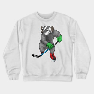 Honey badger Ice hockey Ice hockey stick Crewneck Sweatshirt